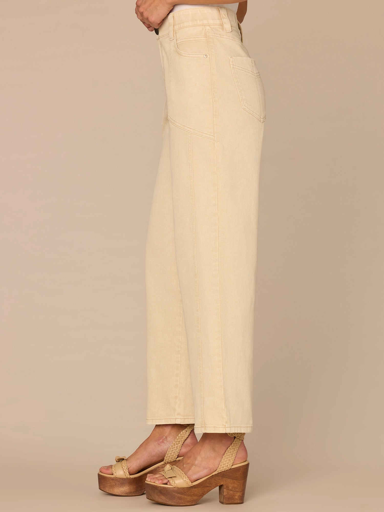 "Ab"solution® Skyrise Relaxed Straight Leg Petite Jeans with Seaming