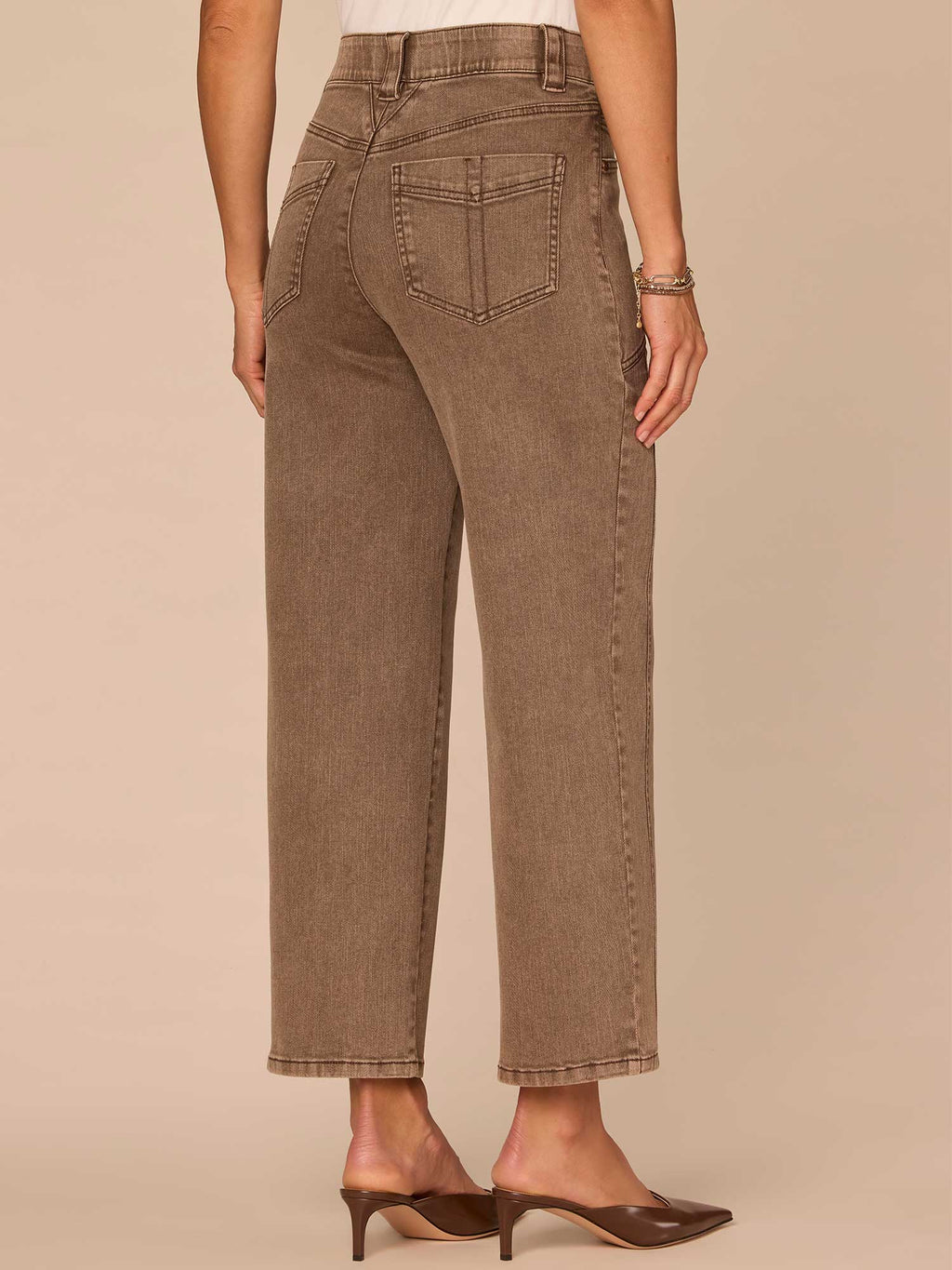 "Ab"solution® Skyrise Relaxed Straight Leg Petite Jeans with Seaming