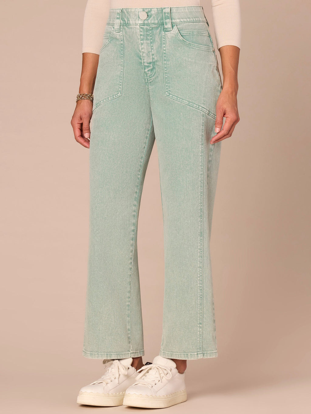"Ab"solution® Skyrise Relaxed Straight Leg Jeans with Seaming Detail