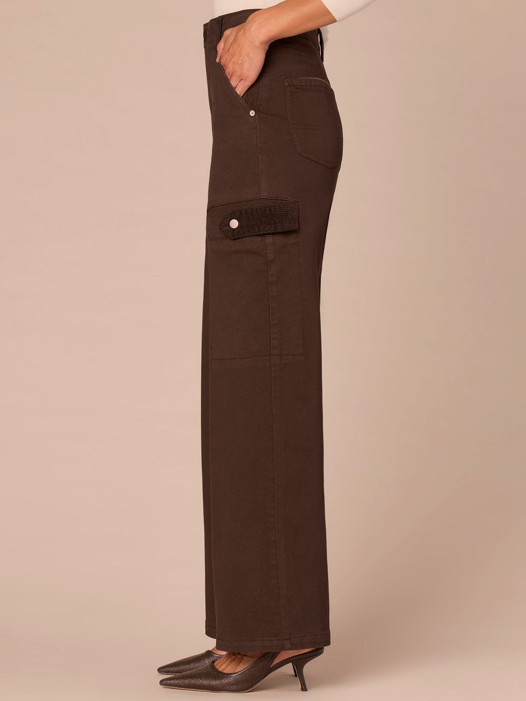 "Ab"solution® Skyrise Corduroy Contrast Mixed Media Wide Leg Jeans