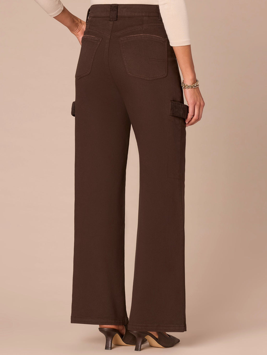 "Ab"solution® Skyrise Corduroy Contrast Mixed Media Wide Leg Jeans