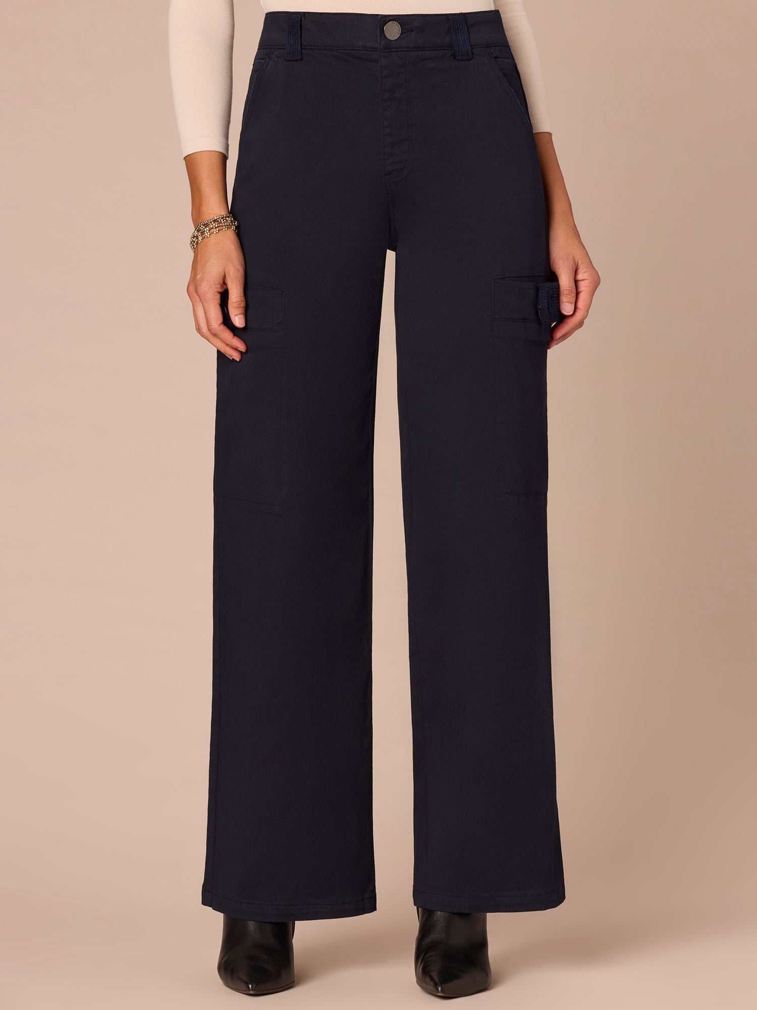 "Ab"solution® Skyrise Corduroy Contrast Petite Wide Leg Jeans