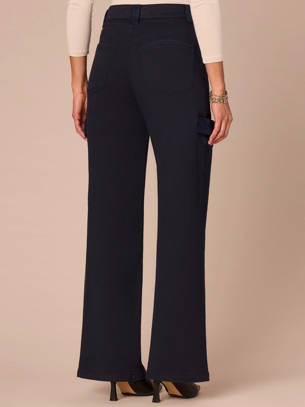 "Ab"solution® Skyrise Corduroy Contrast Mixed Media Wide Leg Jeans