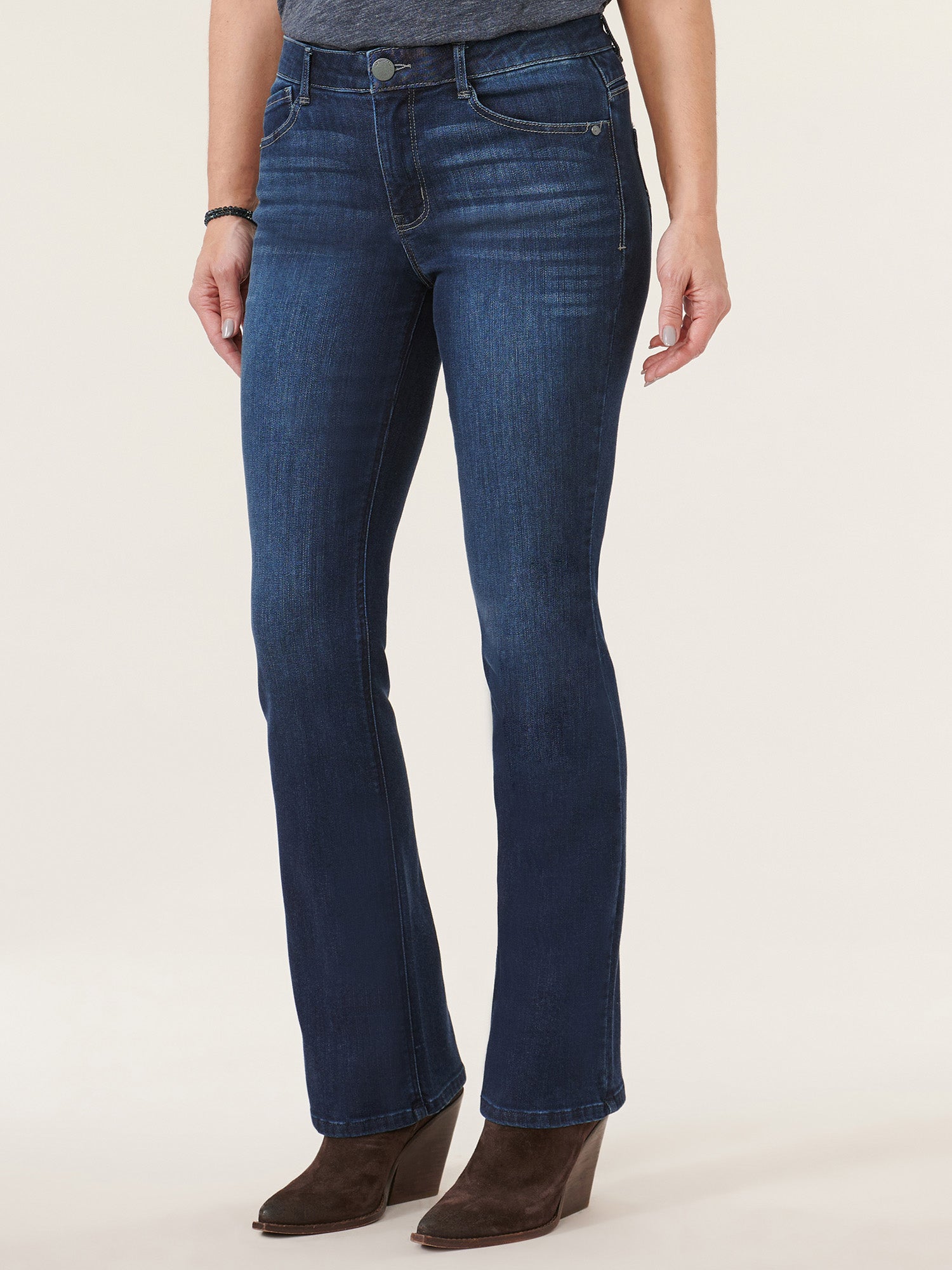 "Ab"solution High Rise Cascading "D" Itty Bitty Boot Petite Jeans