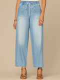 "Ab"leisure Skyrise Drawstring Waist Double Pocket Barely Barrel Jeans