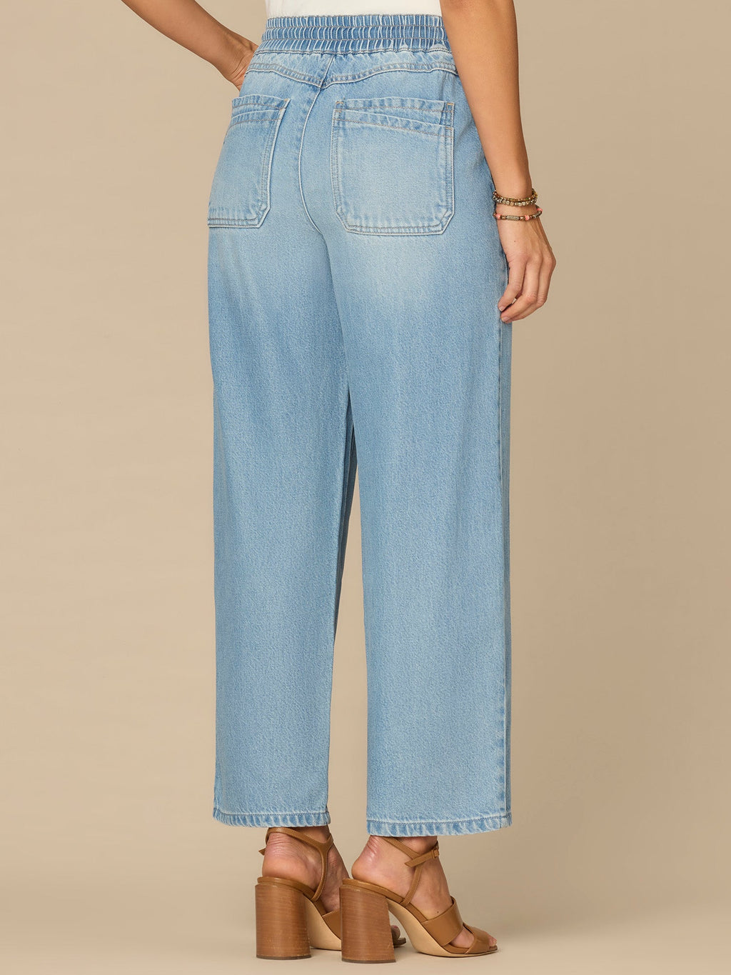 "Ab"leisure Skyrise Drawstring Double Pocket Petite Barely Barrel Jean