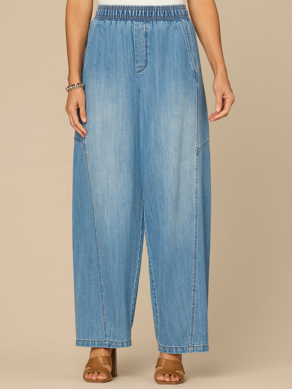 "Ab"leisure Skyrise Relaxed Straight Leg Glider Jeans with Snap Hem
