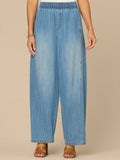 "Ab"leisure Skyrise Relaxed Straight Leg Glider Jeans with Snap Hem