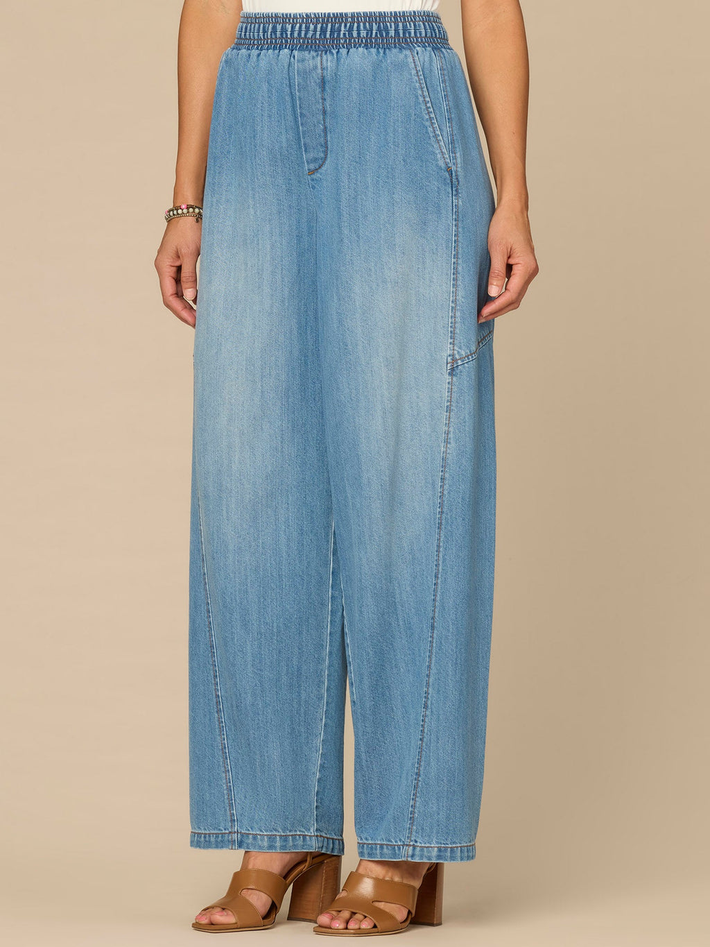 "Ab"leisure Skyrise Relaxed Straight Leg Glider Jeans with Snap Hem