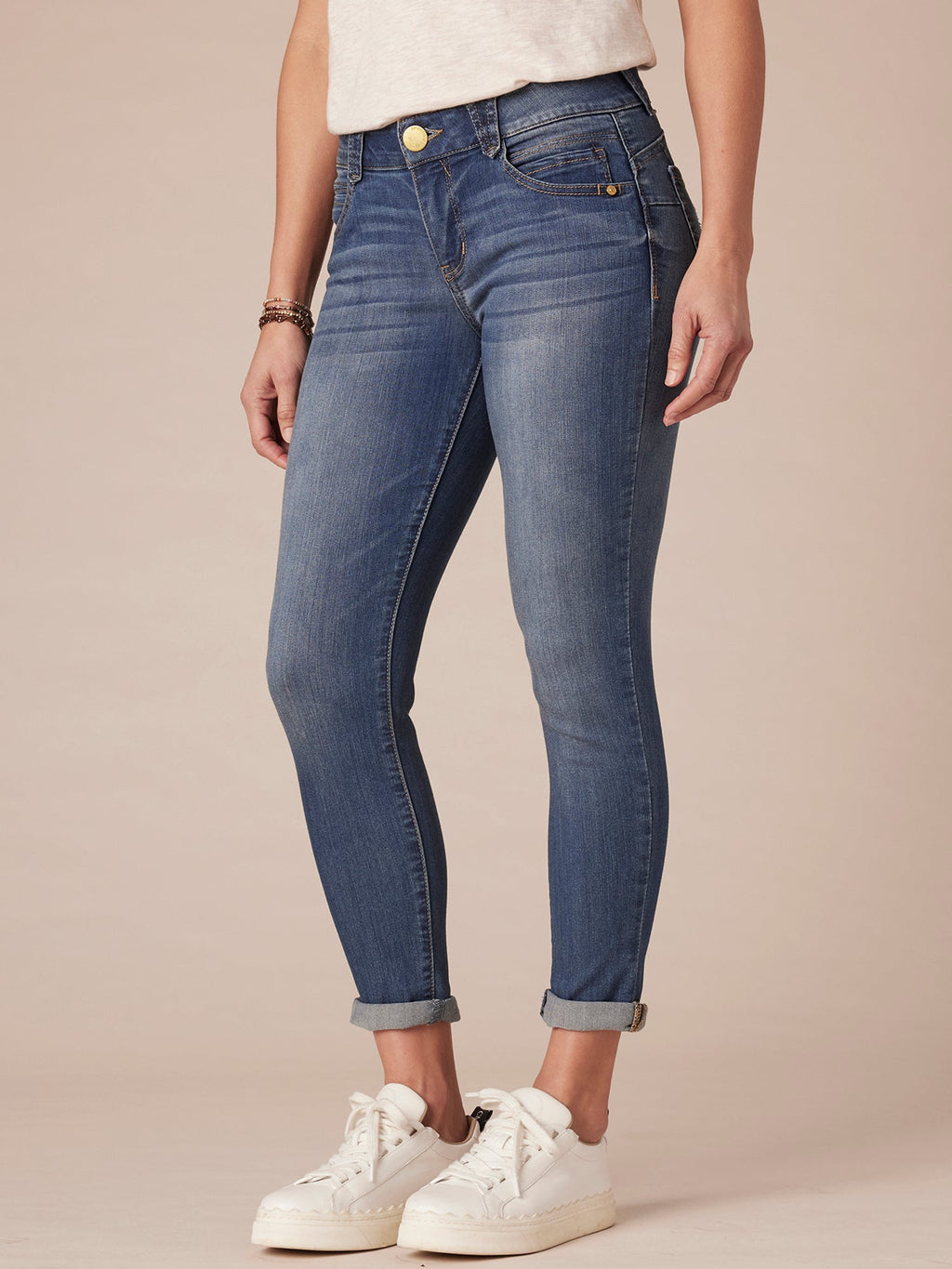 "Ab"solution® Blue Denim Petite Ankle Skimmer Jeans