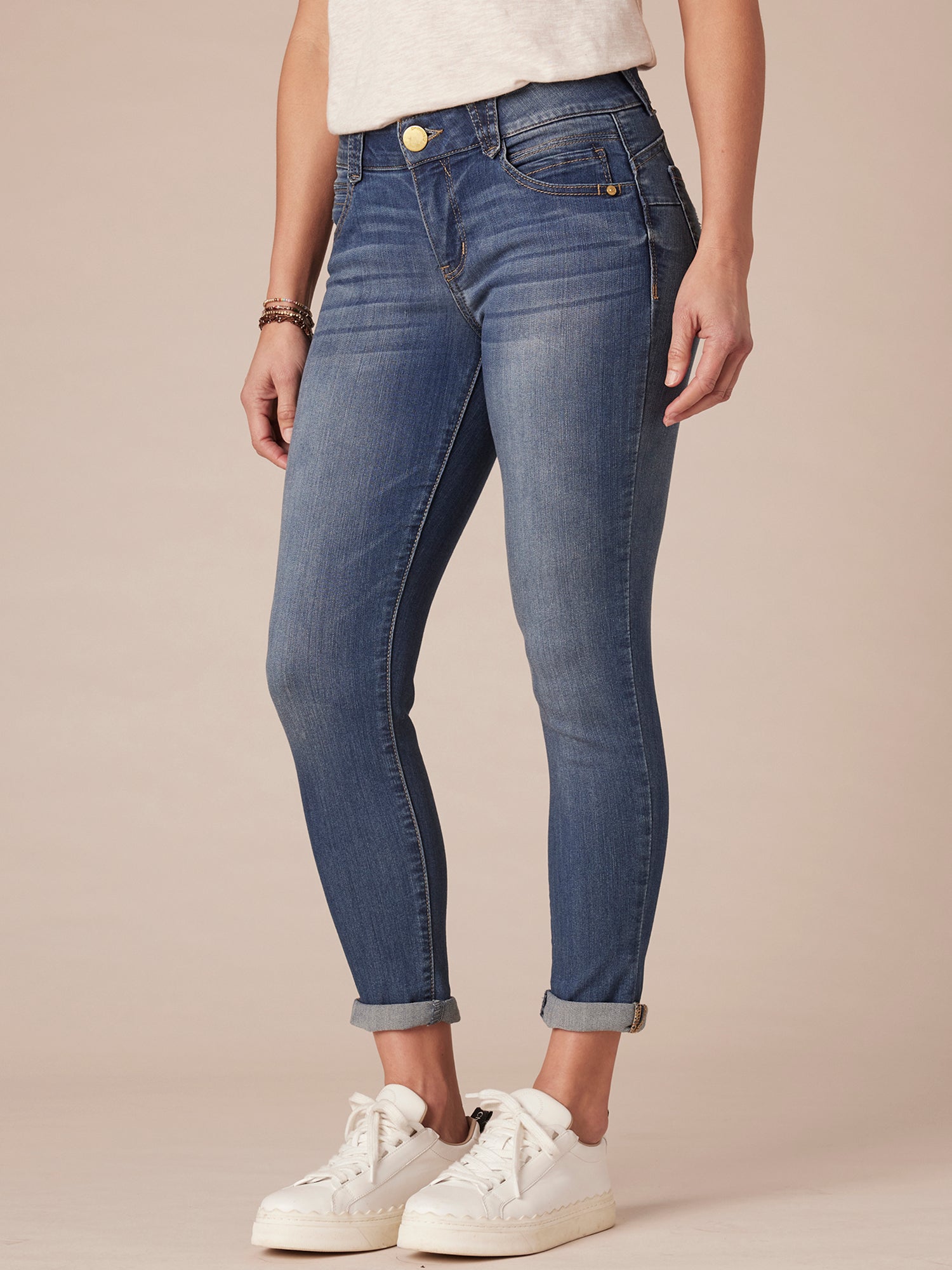 "Ab"solution® Blue Denim Petite Ankle Skimmer Jeans