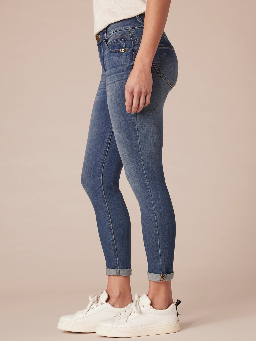 "Ab"solution® Blue Denim Petite Ankle Skimmer Jeans