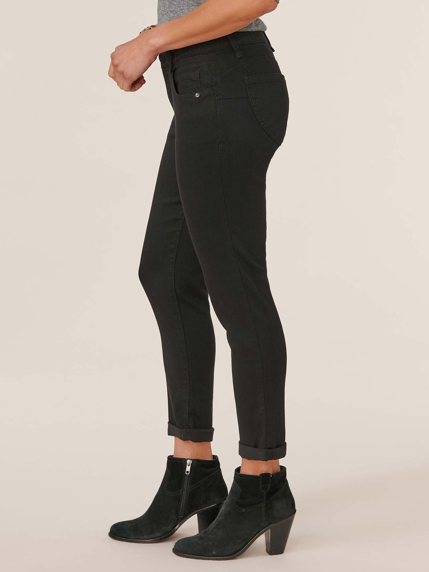 "Ab"solution® Black Denim Petite Ankle Skimmer