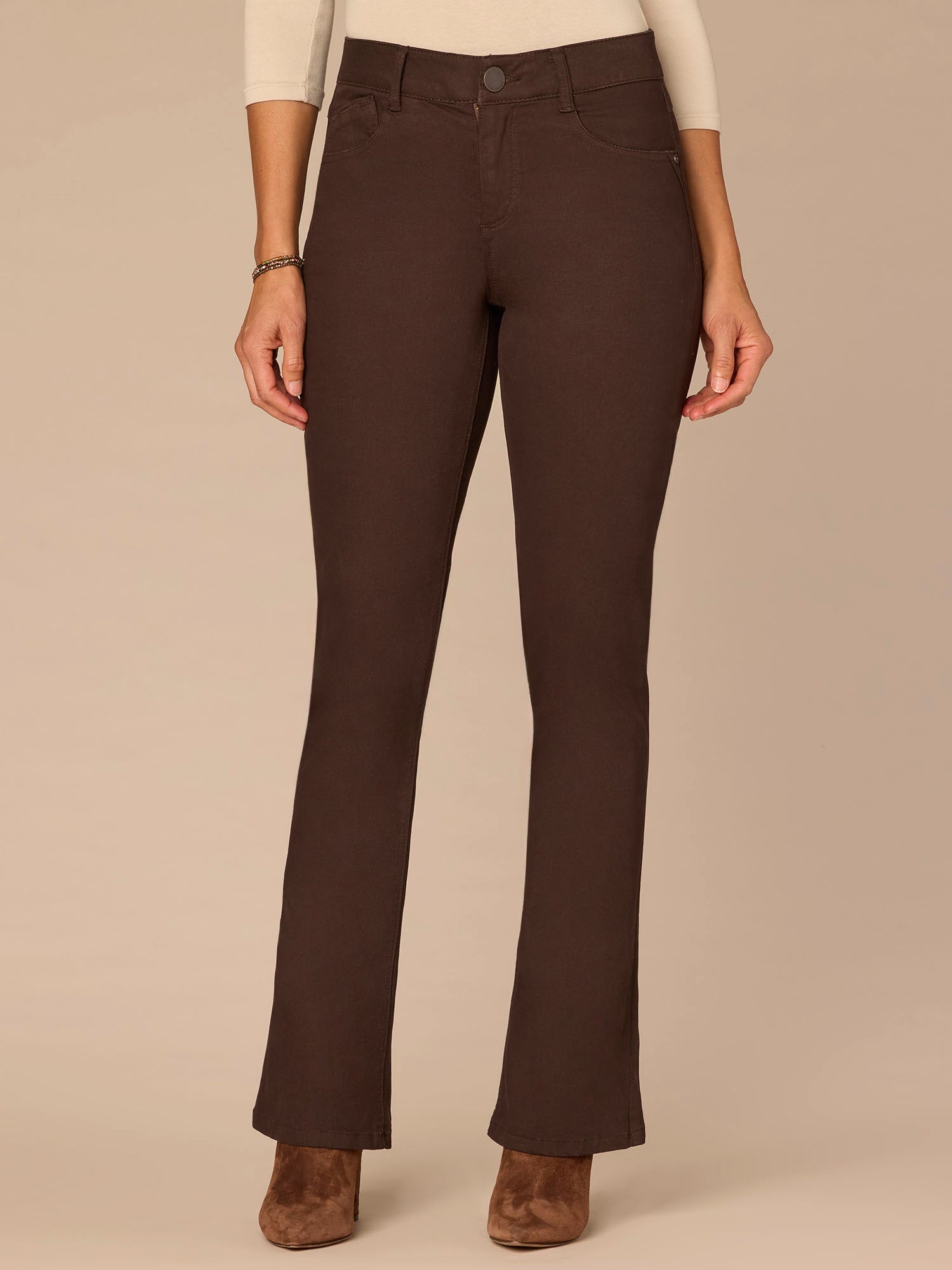 "Ab"solution Mid-Rise Colored Itty Bitty Boot Petite Pants