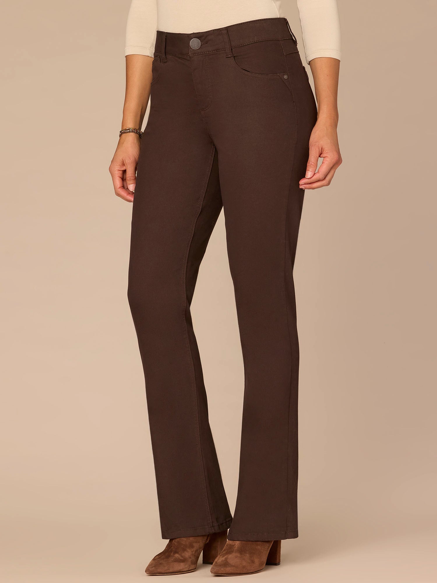 "Ab"solution Mid-Rise Colored Itty Bitty Boot Petite Pants