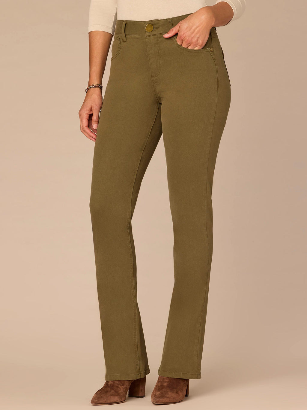 "Ab"solution Mid-Rise Itty Bitty Boot Woven Pants