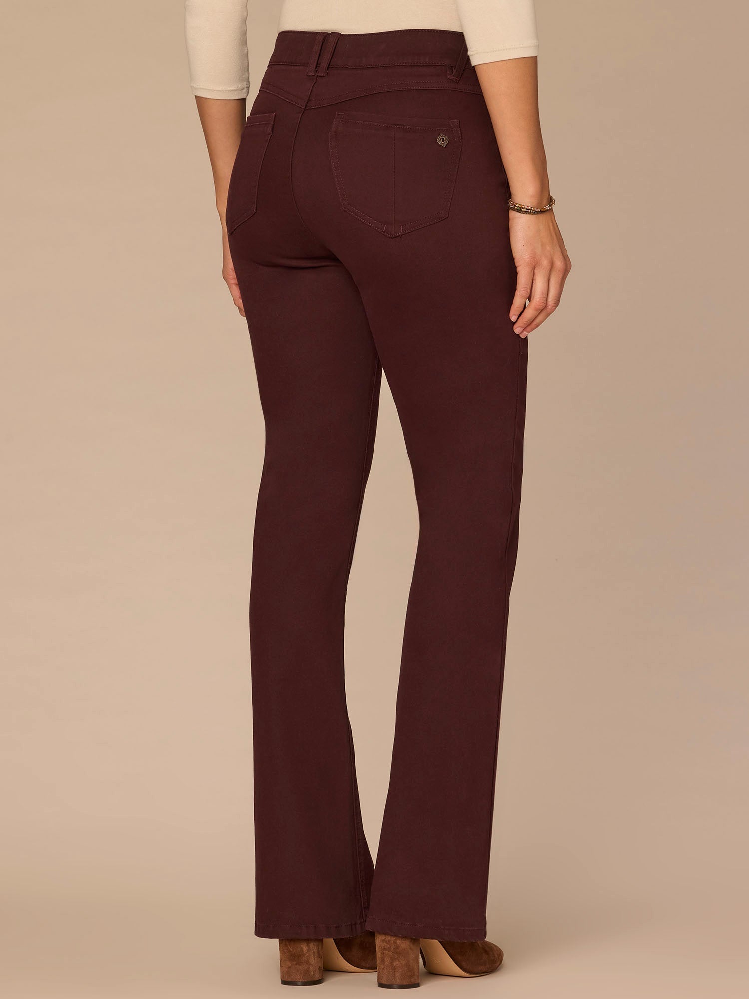 "Ab"solution Mid-Rise Colored Itty Bitty Boot Petite Pants