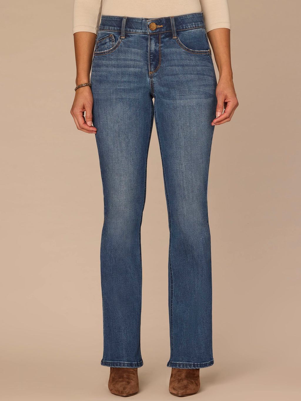 "Ab"solution® High Rise Itty Bitty Boot Jeans in Blue Artisanal