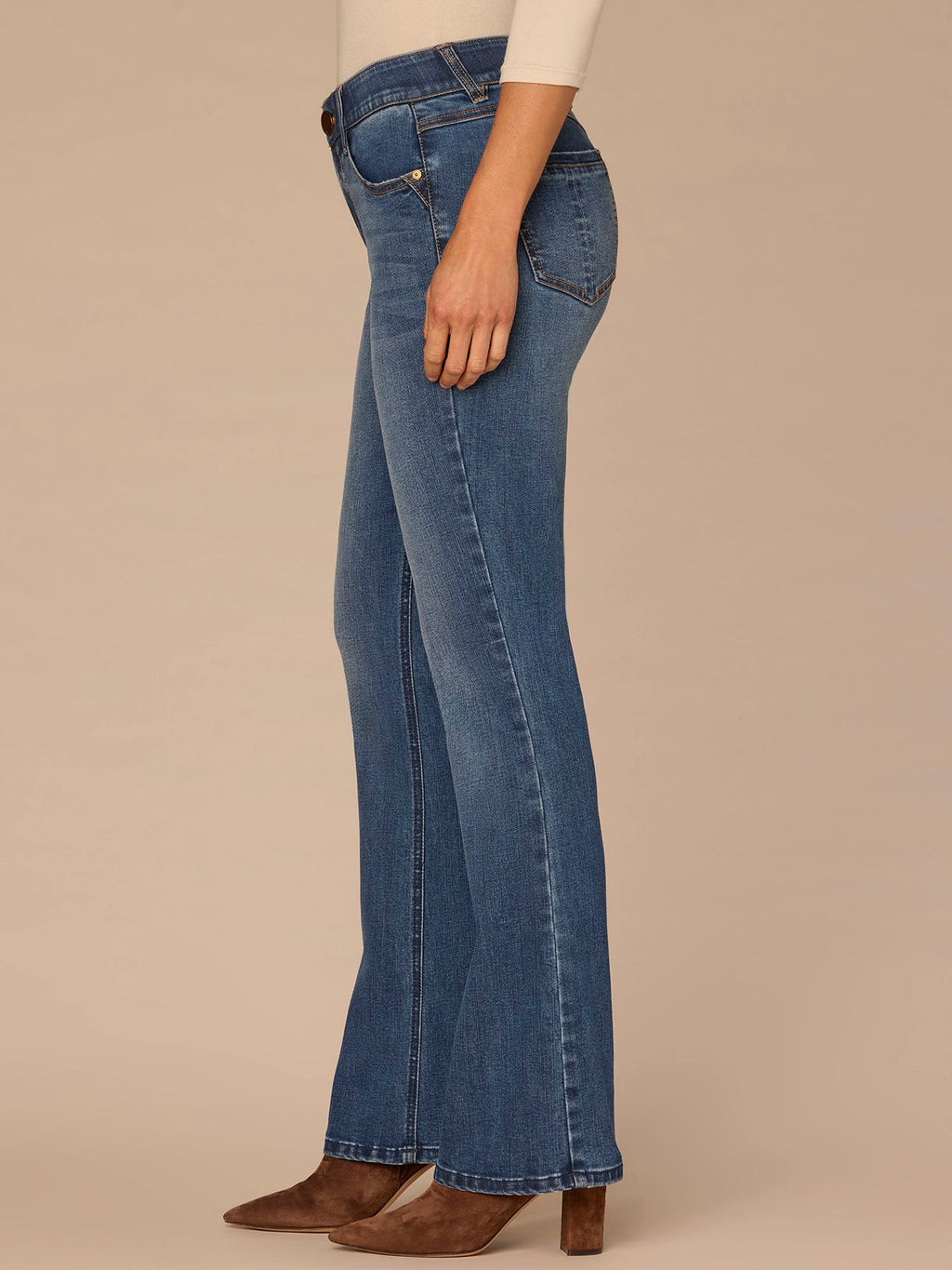 "Ab"solution® High Rise Itty Bitty Boot Jeans in Blue Artisanal