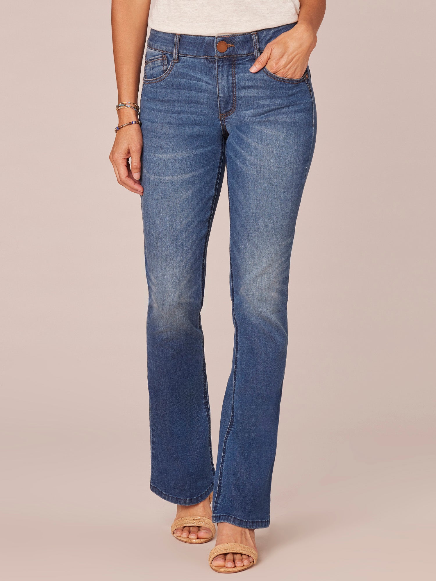 "Ab"solution® Artisanal Blue Denim Itty Bitty Bootcut Jeans