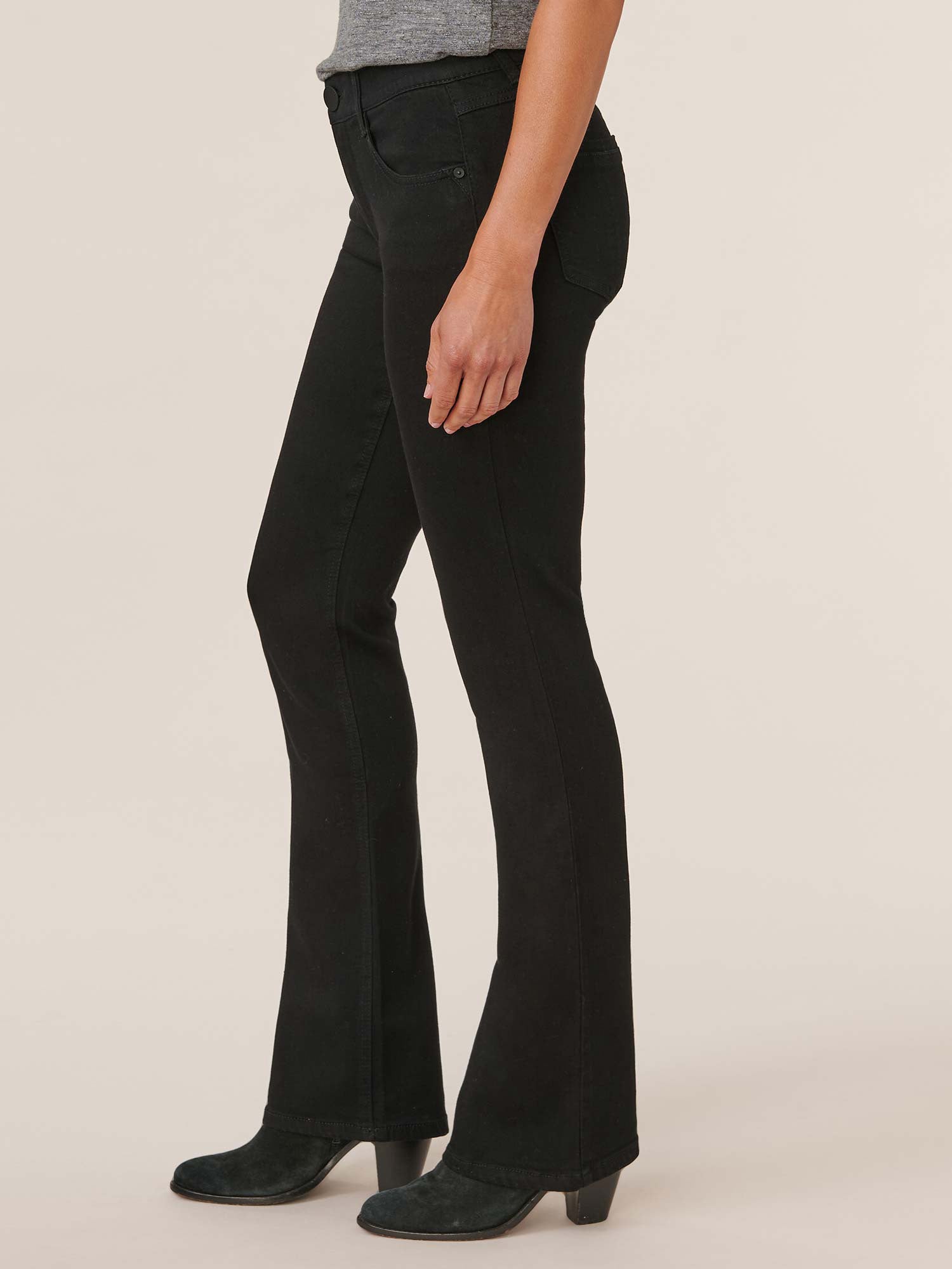 "Ab"solution® Black Denim Petite Itty Bitty Bootcut Jeans