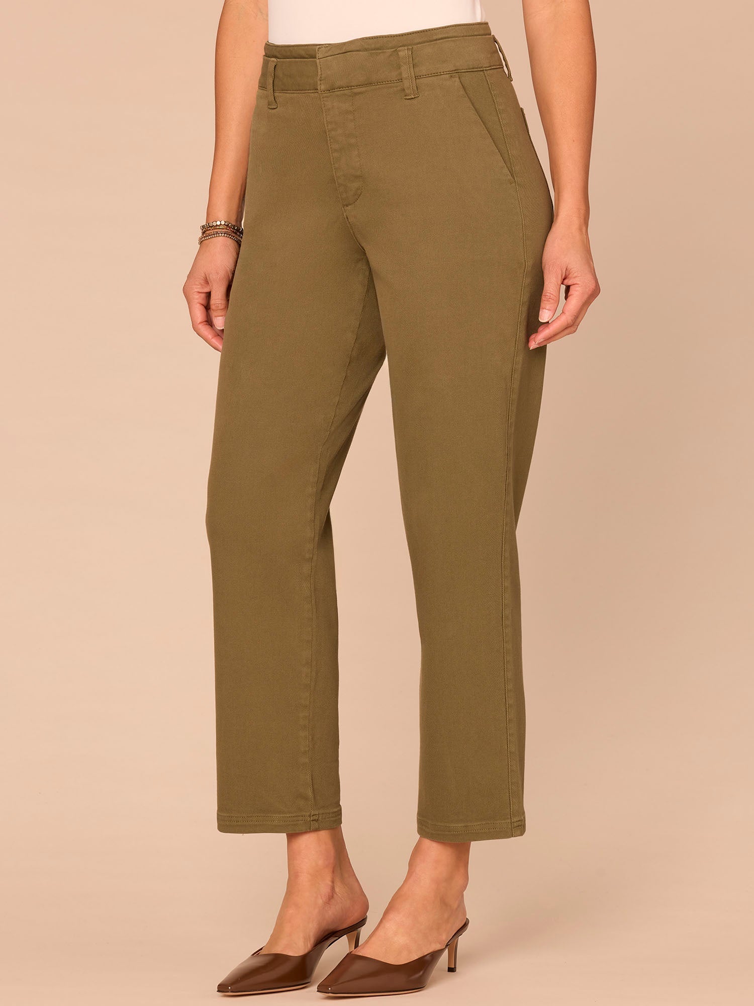 "Ab"solution® Skyrise Double Waistband Ankle Straight Leg Trousers