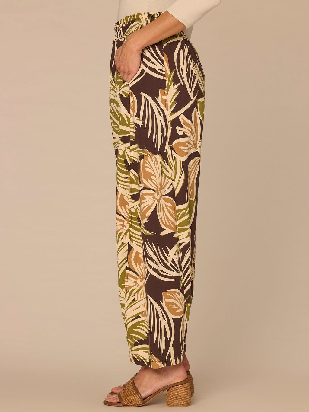 "Ab"leisure Skyrise Printed Glider Petite Relaxed Straight Leg Pants