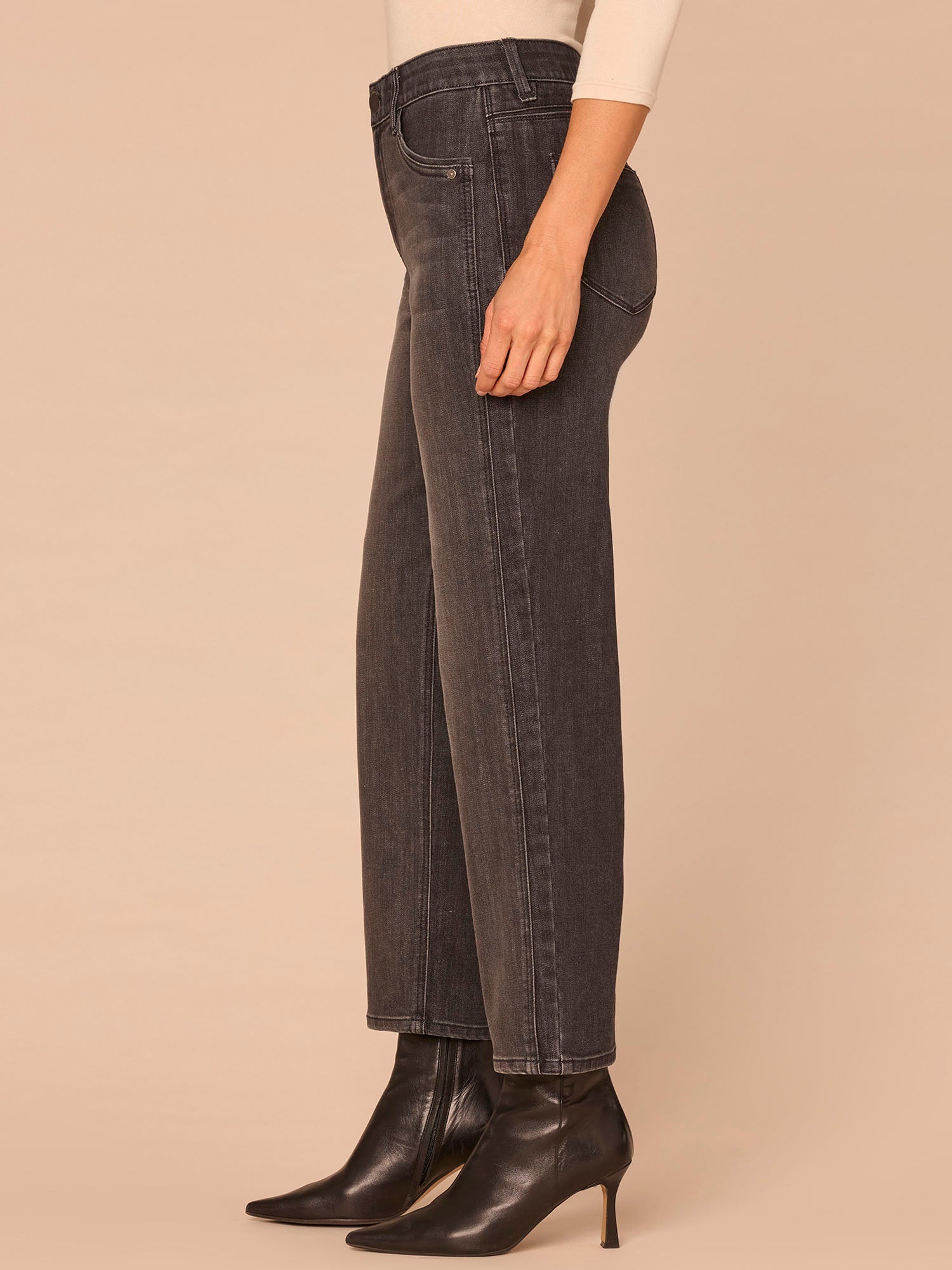 "Ab"solution® High Rise Double Side Seam Ankle Straight Leg Jeans