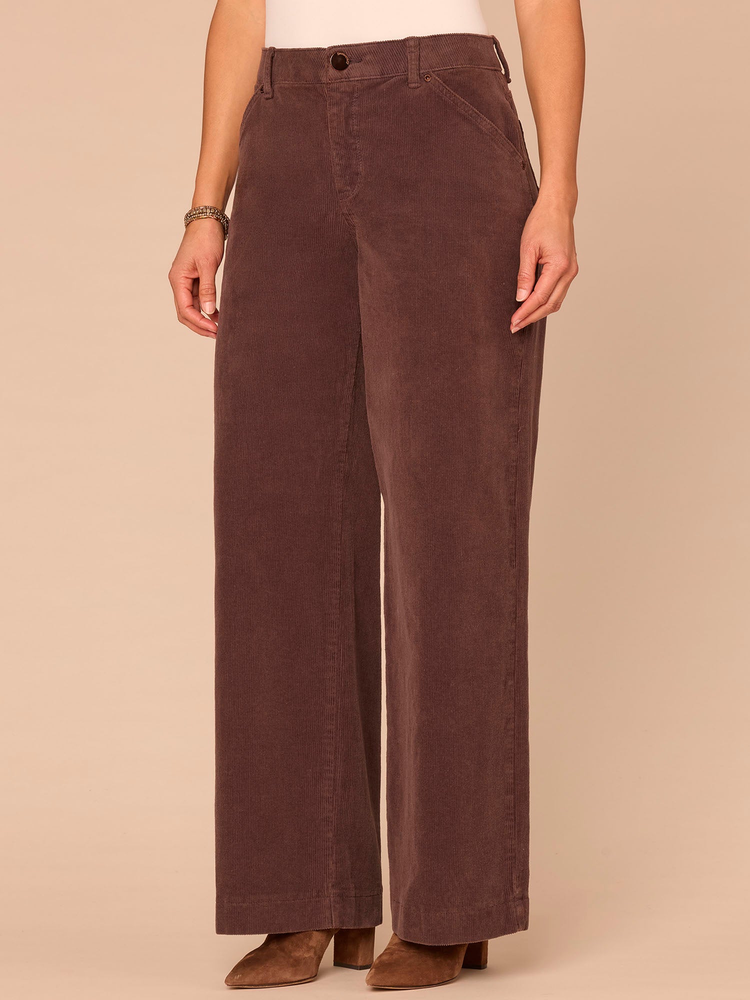 "Ab"solution® Skyrise Slash Pocket Wide Leg Corduroy Pants