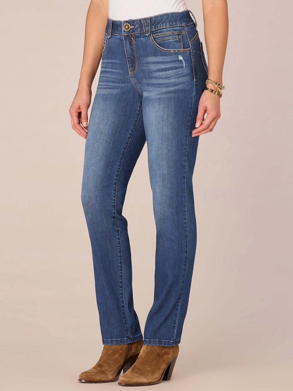 "Ab"solution Mid-Rise Straight Leg Jeans