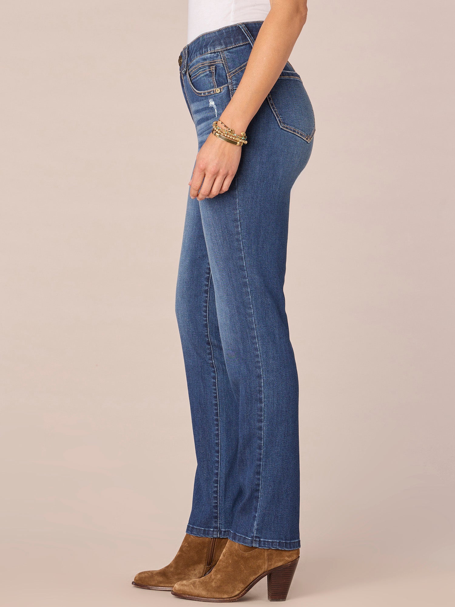 "Ab"solution Mid-Rise Straight Leg Jeans