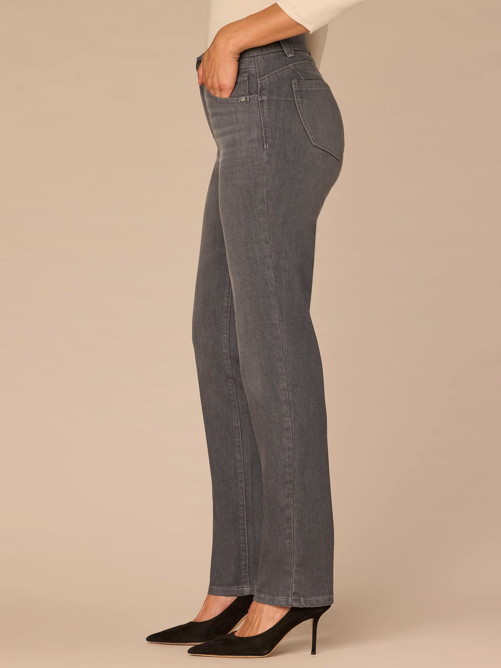 "Ab"solution® Booty Lift Straight Leg Jeans in Grey