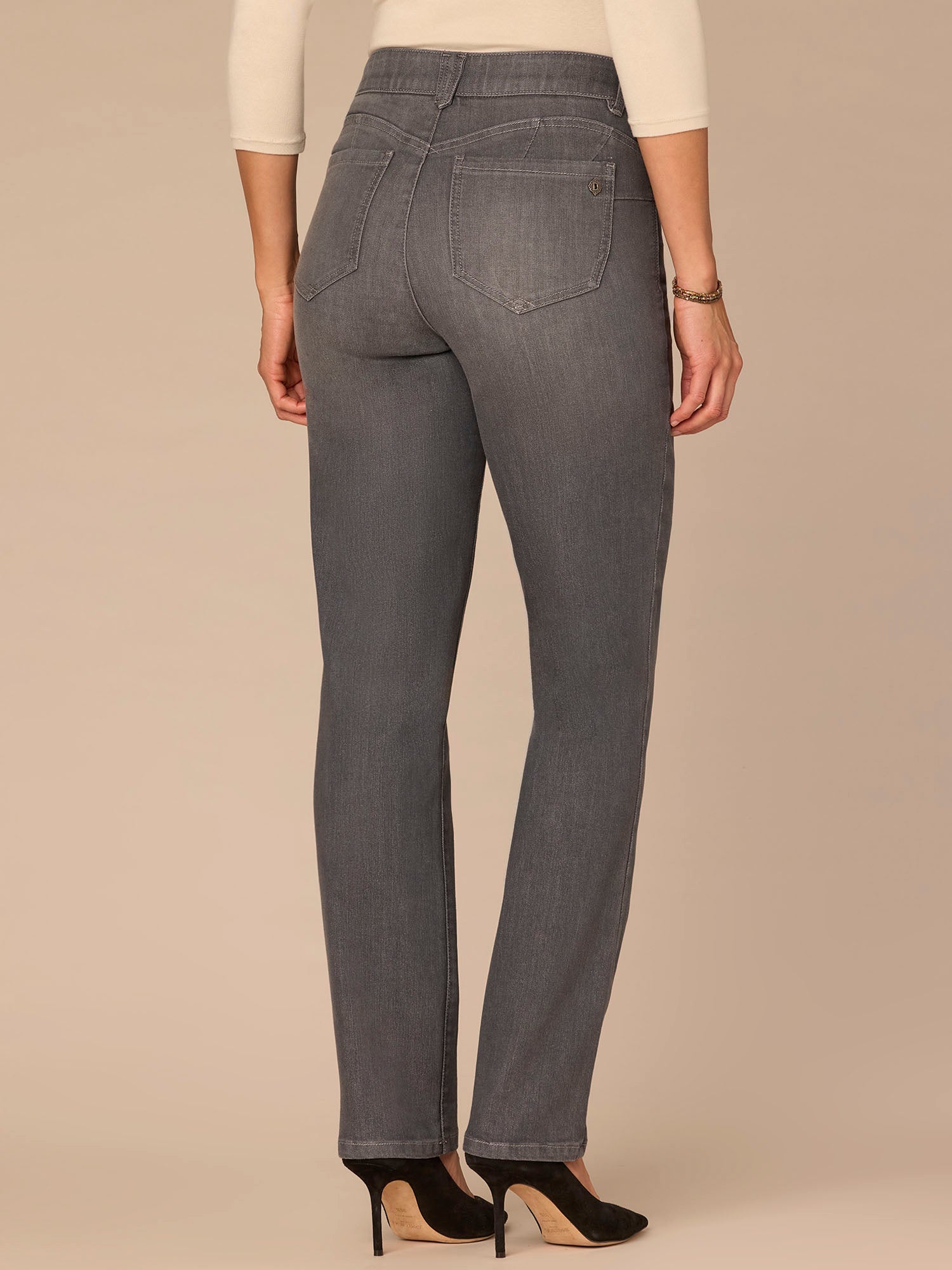 "Ab"solution® Booty Lift Straight Leg Jeans in Grey