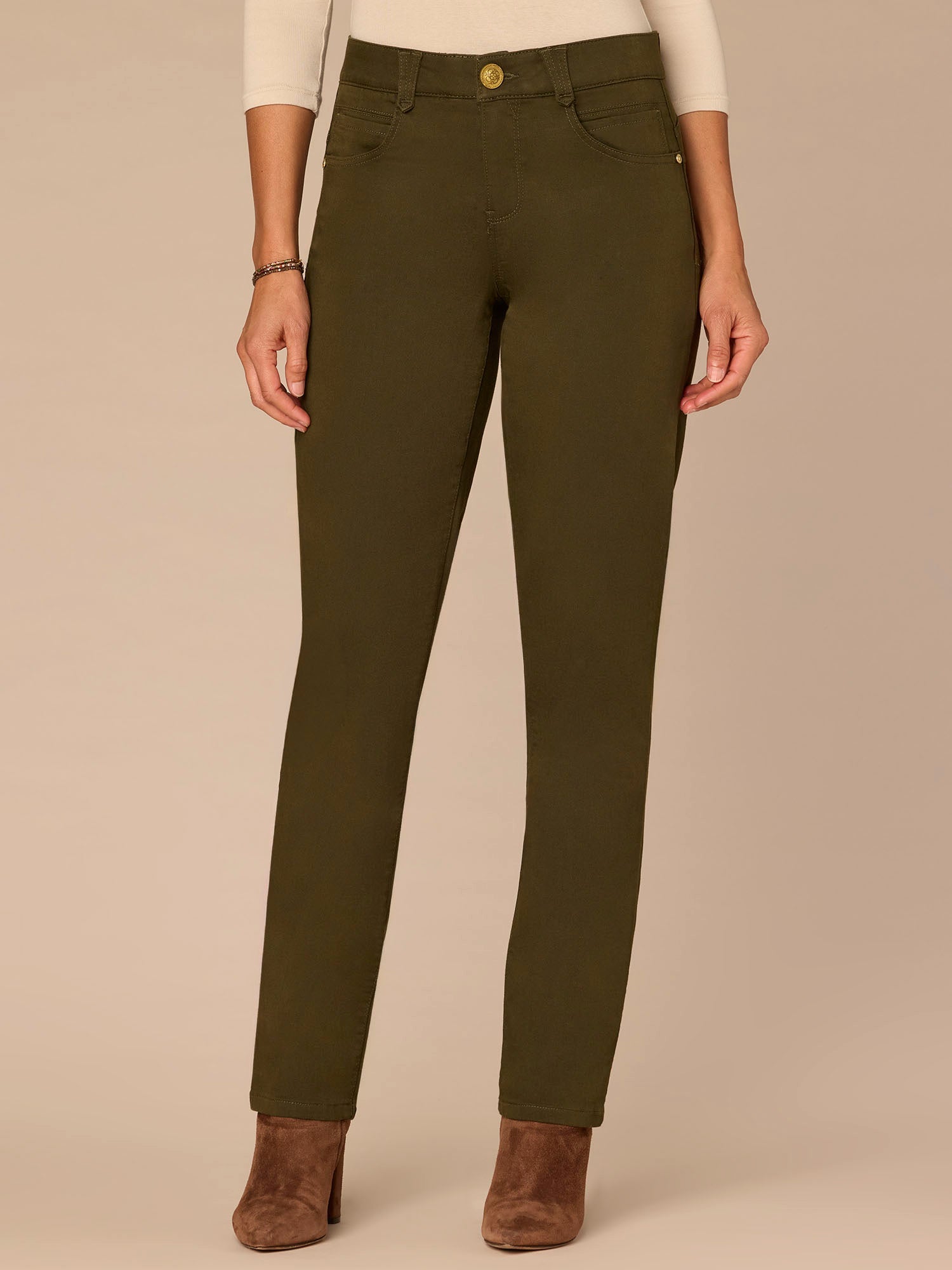 "Ab"solution® Straight Leg Colored Jeans