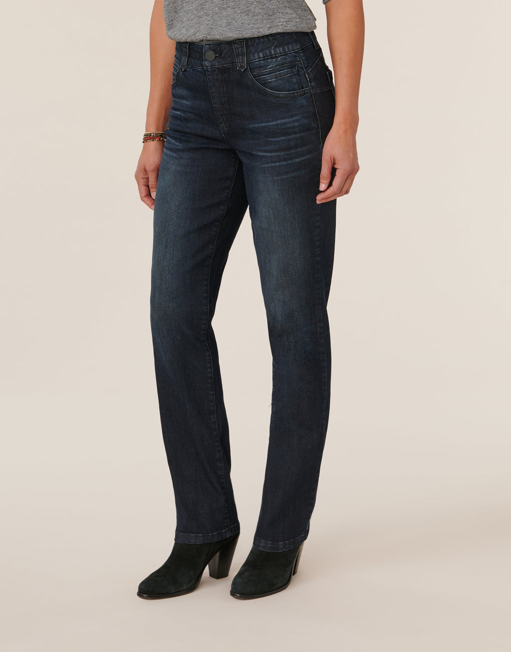 "Ab"solution® Dark Indigo Artisanal Straight Leg Jeans