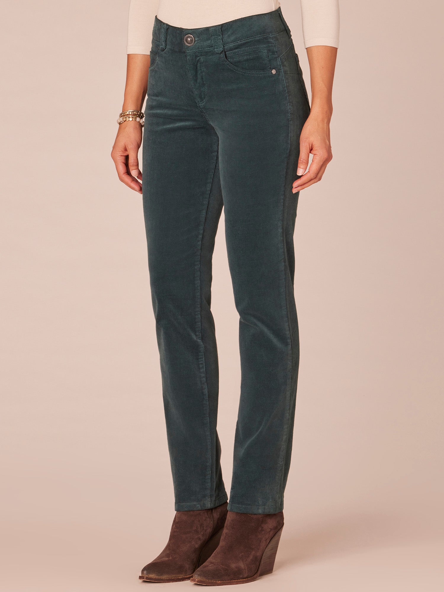 "Ab"solution® Mid-Rise Corduroy Straight Leg Pants