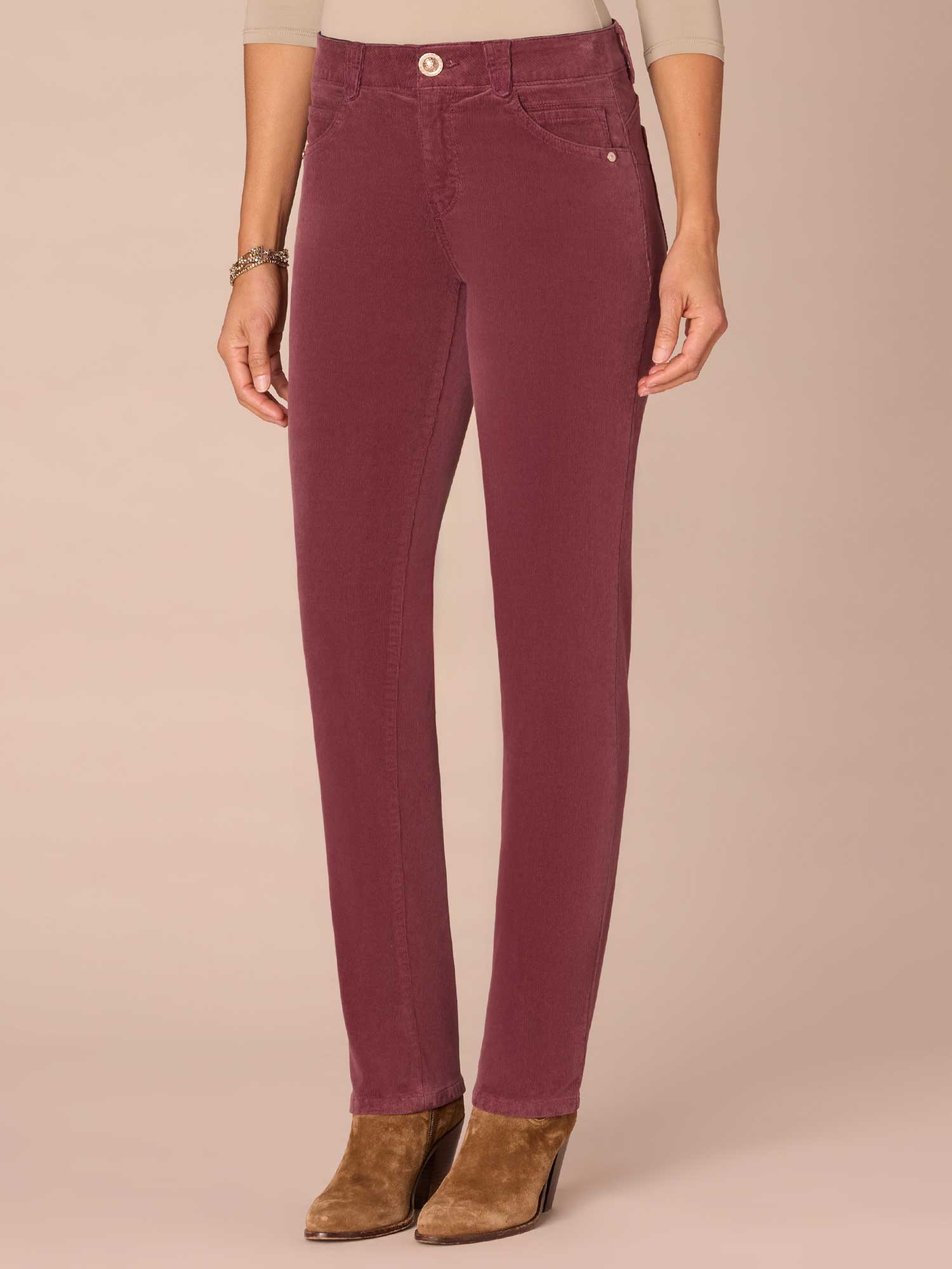 "Ab"solution® Mid-Rise Corduroy Straight Leg Pants