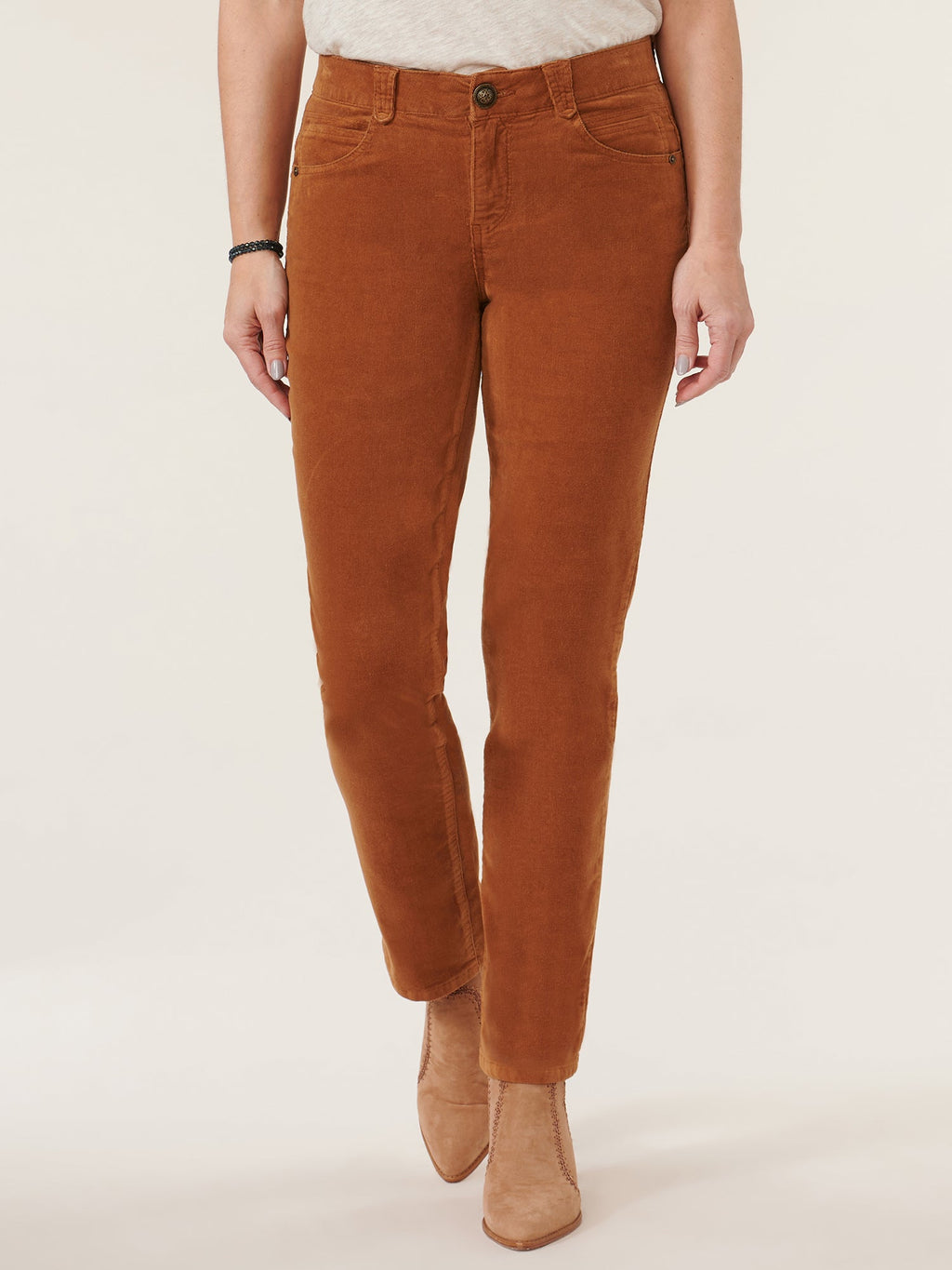 "Ab"solution® Mid-Rise Corduroy Straight Leg Pants