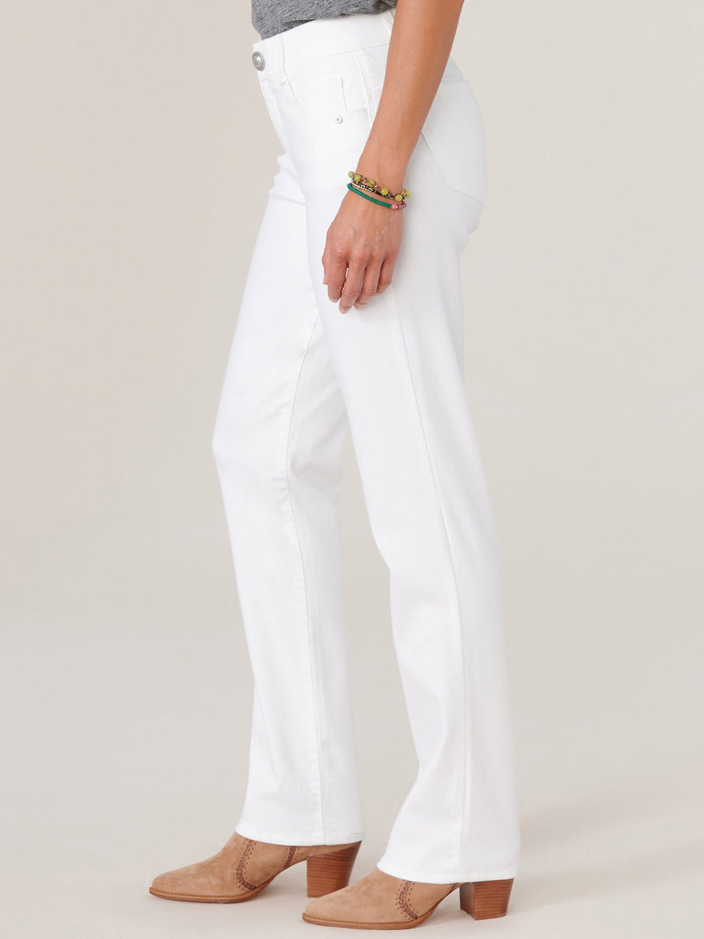 "Ab"solution® Booty Lift Straight Leg White Jeans