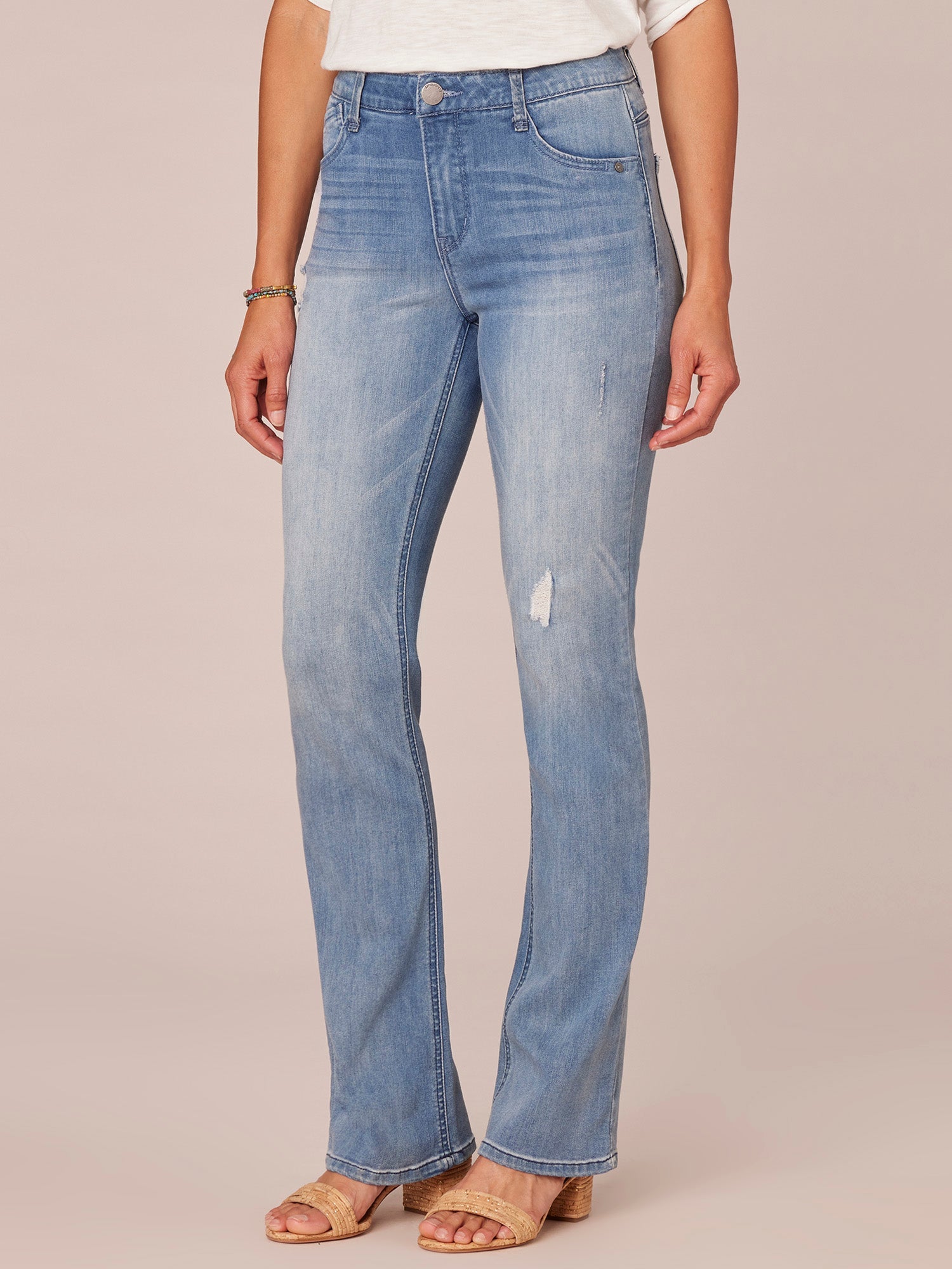 "Ab"solution® High Rise Itty Bitty Bootcut Light Blue Jeans