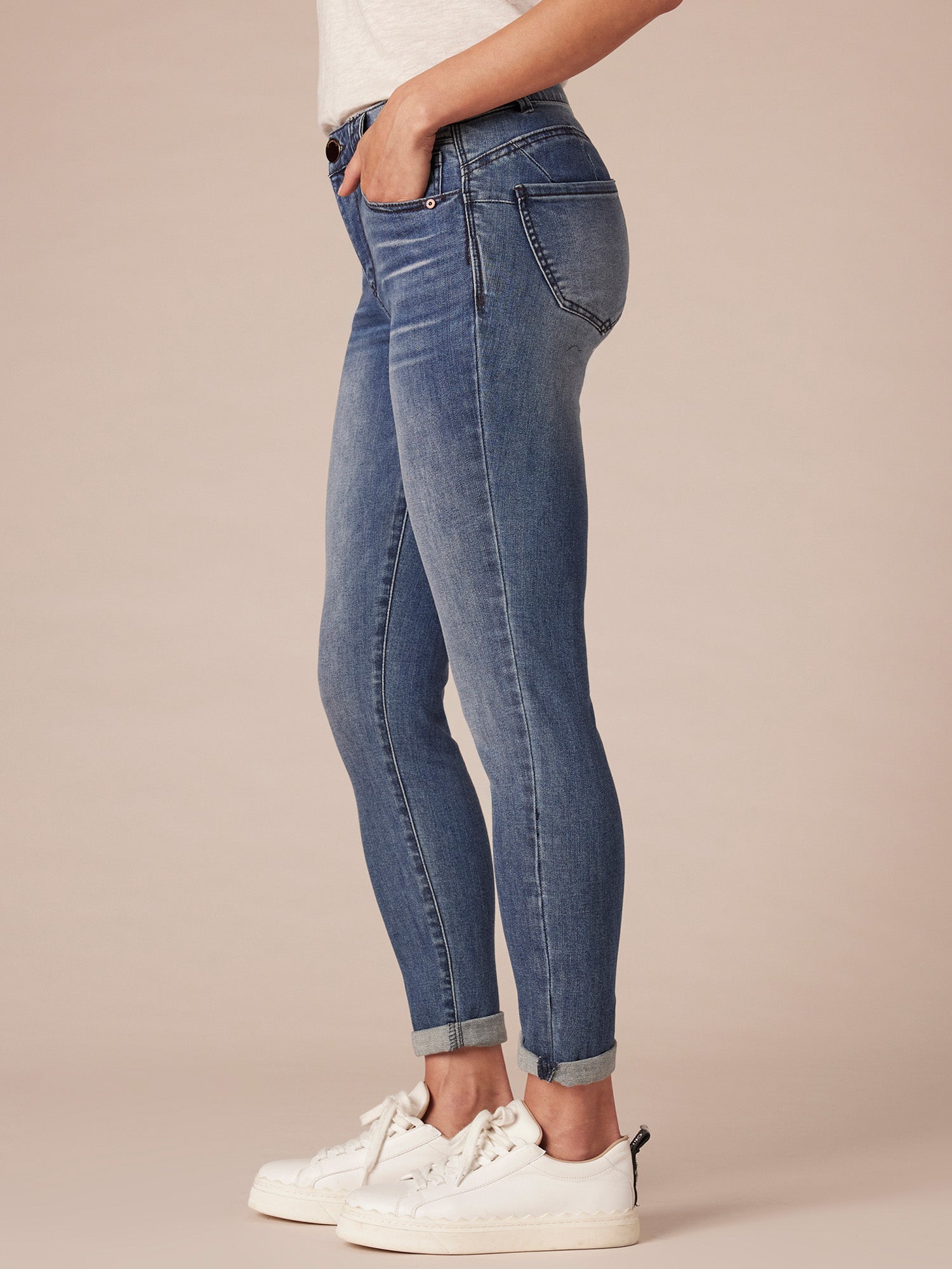 "Ab"solution® Blue Denim Petite Ankle Skimmer