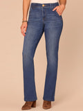 "Ab"solution® High Rise 3D Embroidered Pocket Itty Bitty Boot Jeans
