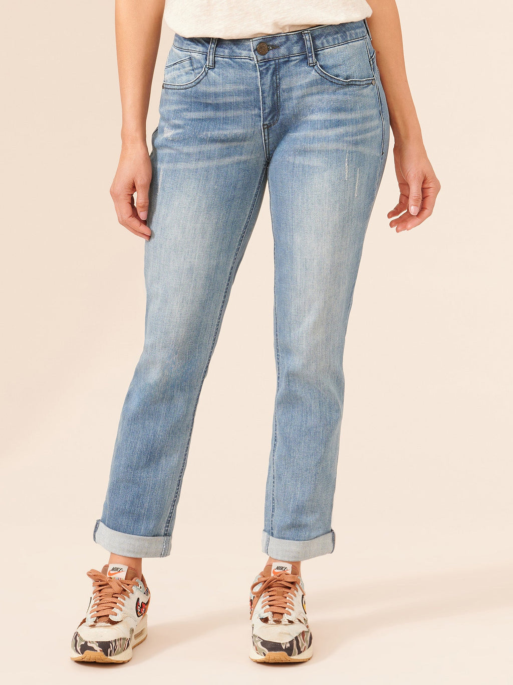 "Ab"solution® Petite Blue Denim Girlfriend Jeans