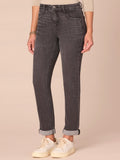 "Ab"solution® Mid-Rise Petite Girlfriend Jeans with Roll Cuff