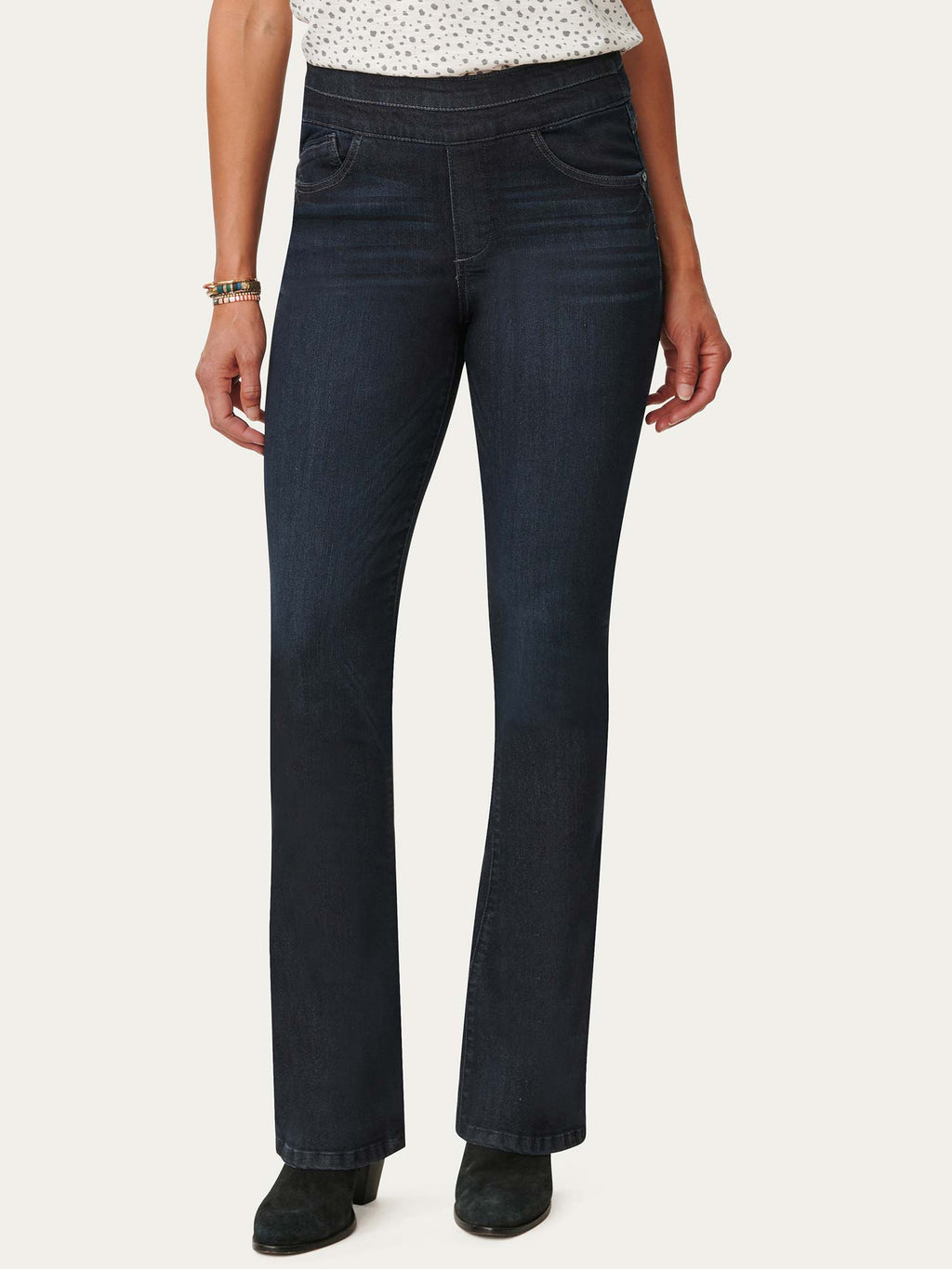"Ab"solution® High Rise Indigo Itty Bitty Bootcut Glider Jean