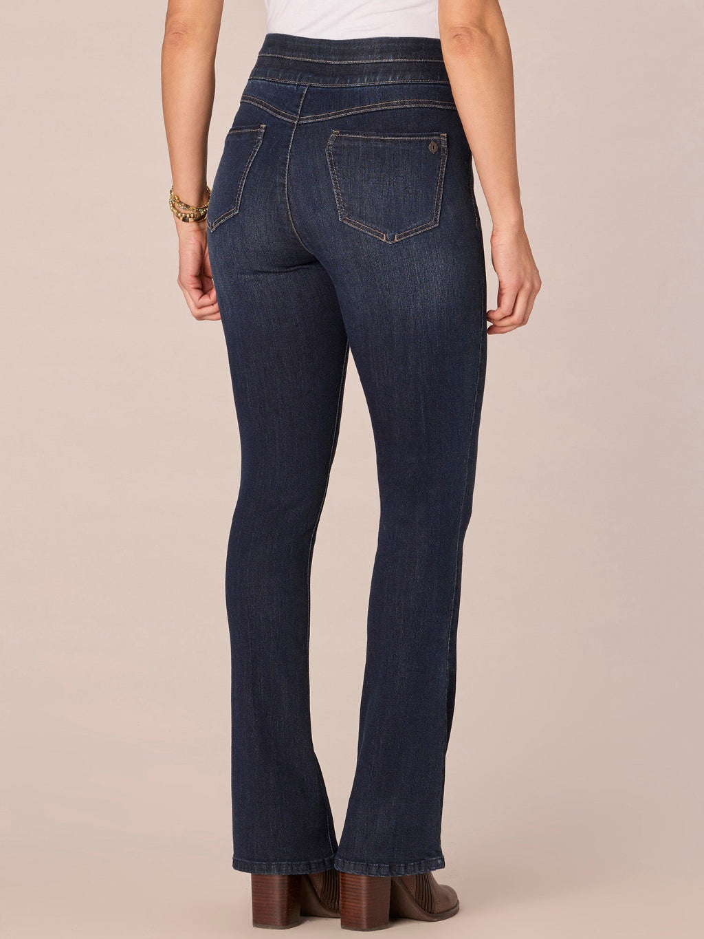 "Ab"solution High Rise Pull On Itty Bitty Boot Glider Petite Jeans