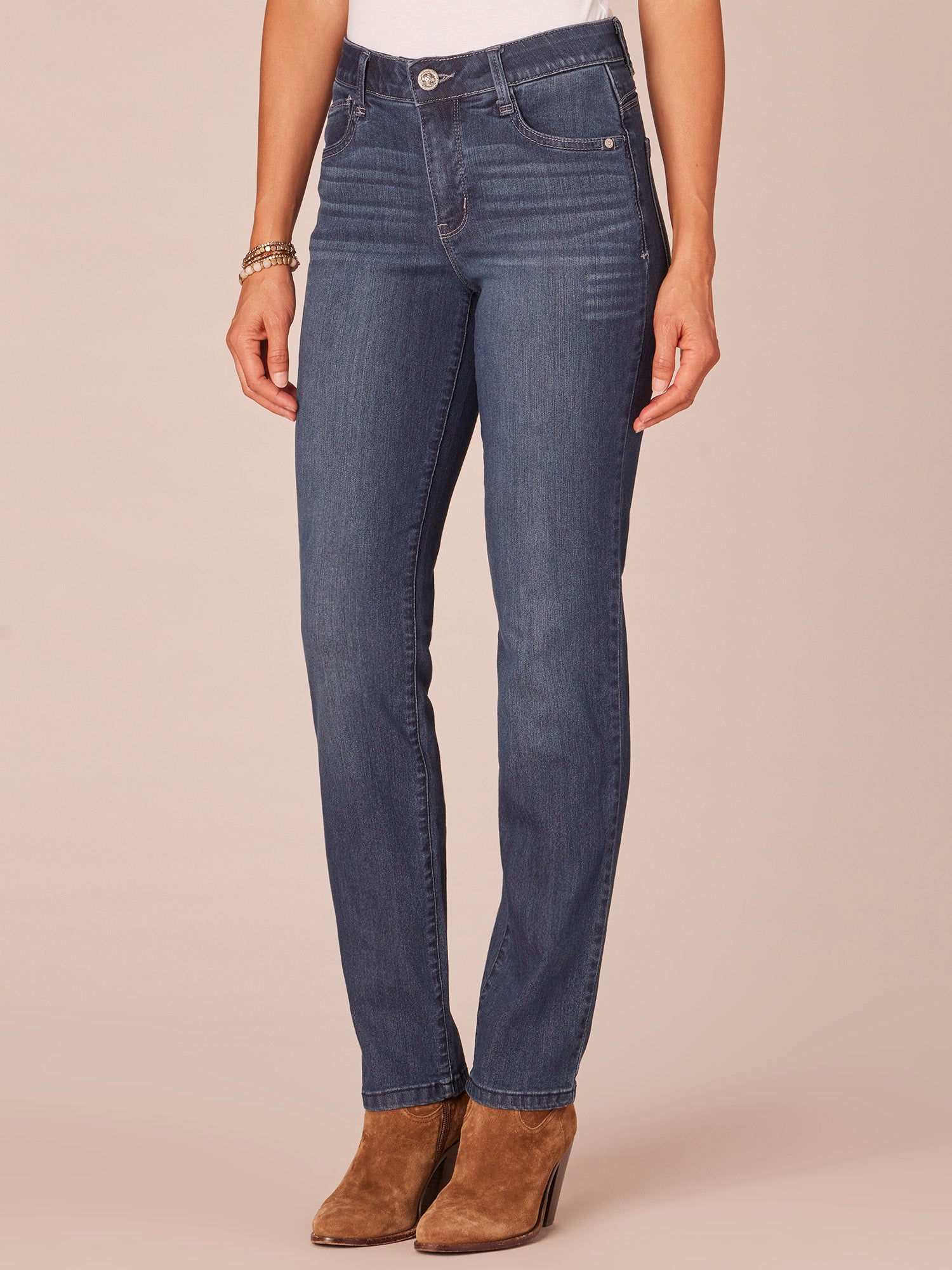 "Ab"solution® High Rise Straight Leg Tall Jeans in Indigo