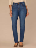 "Ab"solution® High Rise Straight Leg Jeans in Blue