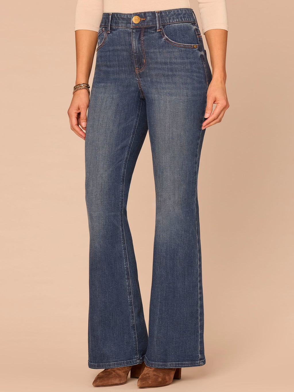 "Ab"solution® High Rise Out There Flare Jeans in Blue