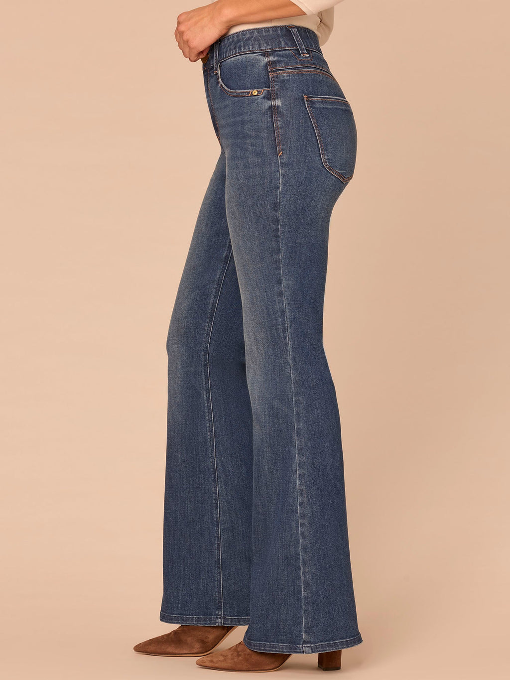 "Ab"solution® High Rise Out There Flare Jeans in Blue